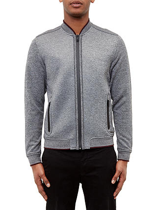 Ted Baker Ace Jersey Bomber Jacket, Charcoal