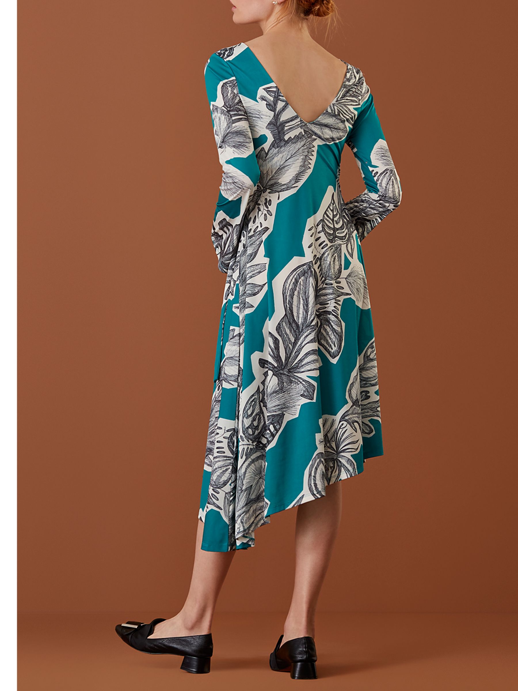 Finery Hallam Scribble Collage Jersey Dress, Multi at John Lewis