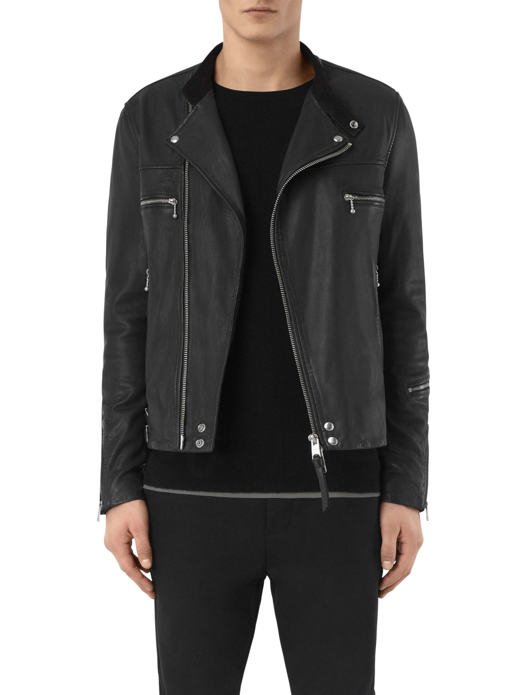 AllSaints Kline Leather Biker Jacket, Black