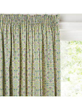 Liberty Fabrics & John Lewis Lodden Flower Pair Lined Pencil Pleat Curtains