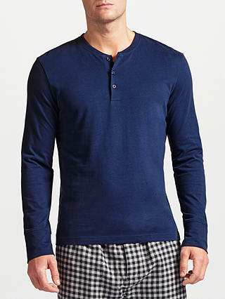 John Lewis & Partners Long Sleeve Henley T-Shirt, Navy