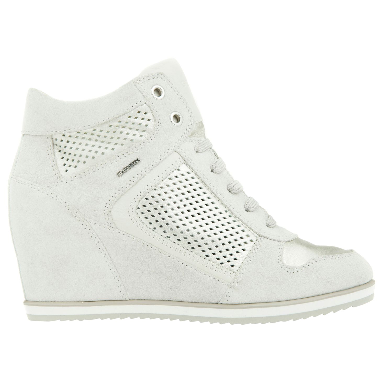Geox Illusion Hidden Wedge Trainers, Off White