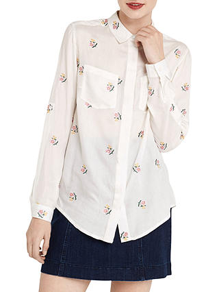 Oasis Ditsy Embroidered Shirt, Natural/Multi