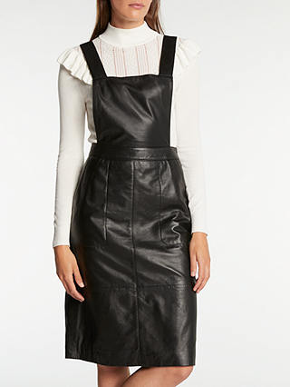 Somerset by Alice Temperley Leather Pinafore Dress, Black