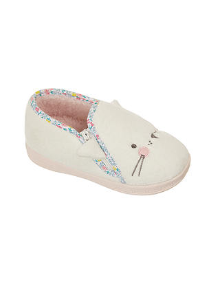 John Lewis & Partners Baby Cat Slippers, White