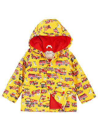 Hatley Boys' Fire Engines and Dalmatians Raincoat, Yellow/Red