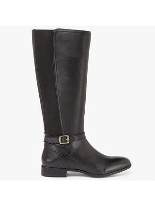 John Lewis & Partners Tiffany Knee High Riding Boots, Black Leather
