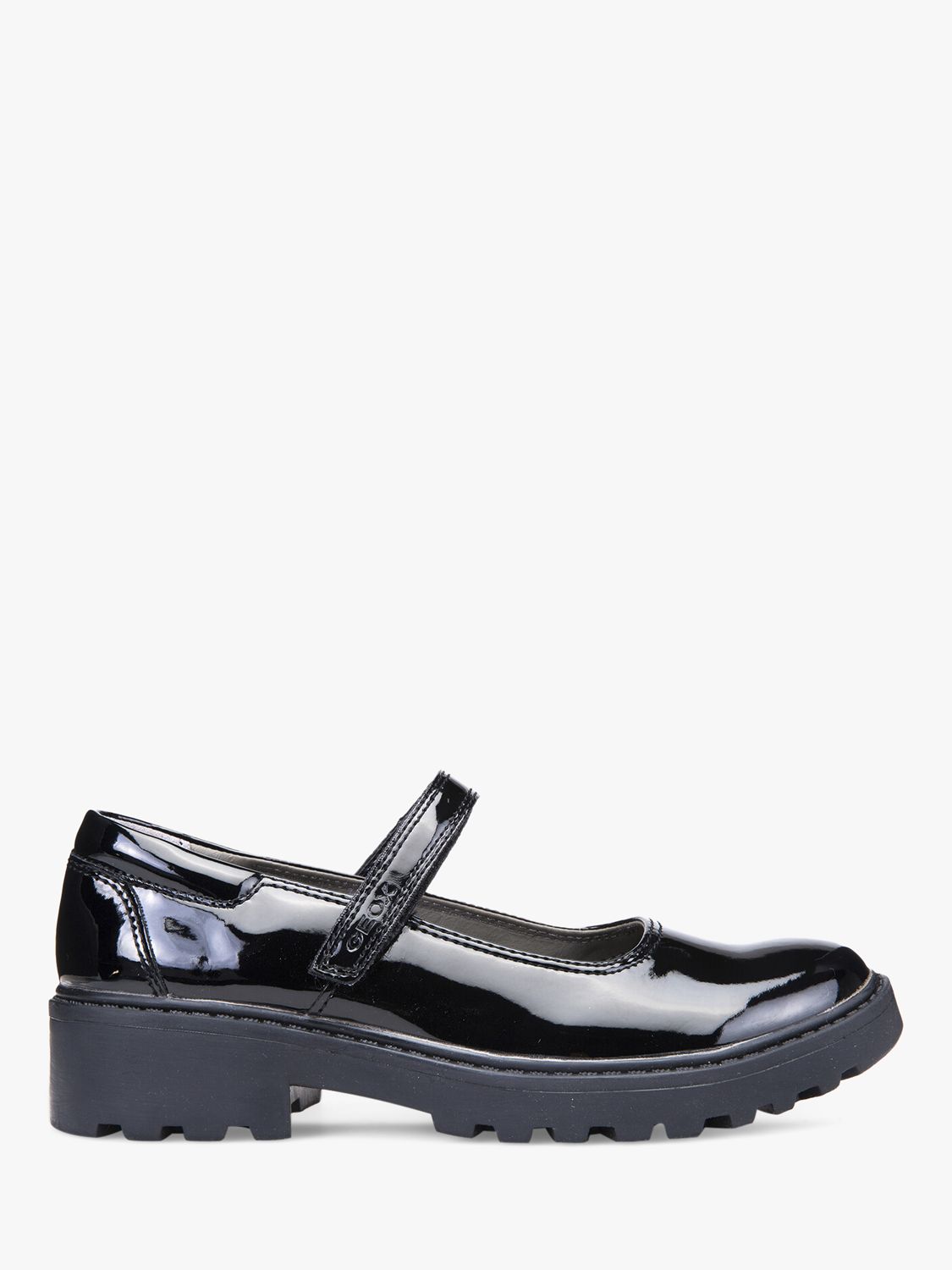 Geox Kids' Casey MJ Leather School Shoes, Black Patent at John Lewis &