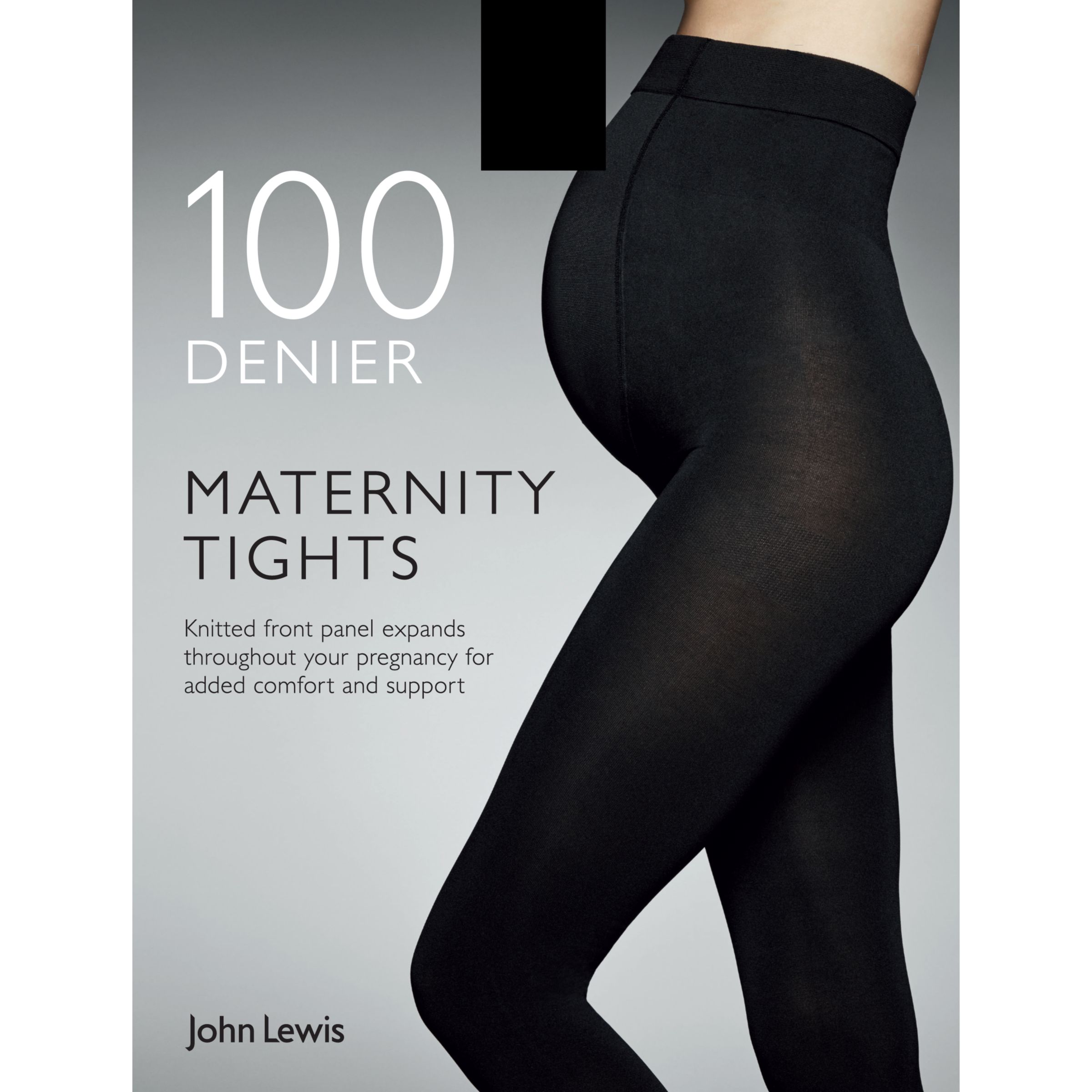 John Lewis 100 Denier Opaque Maternity Tights, Black at John Lewis &  Partners