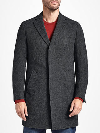 John Lewis & Partners Wool Herringbone Overcoat, Grey