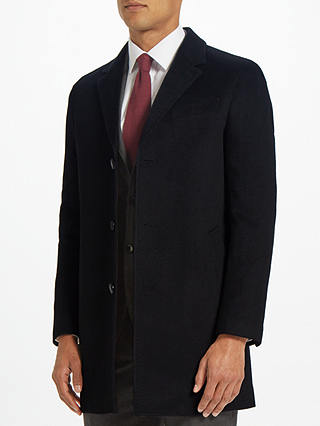 John Lewis & Partners Wool Cashmere Epsom Overcoat, Black