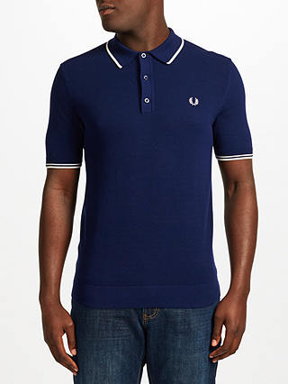 Fred Perry Tipped Knit Polo Shirt, Rich Navy