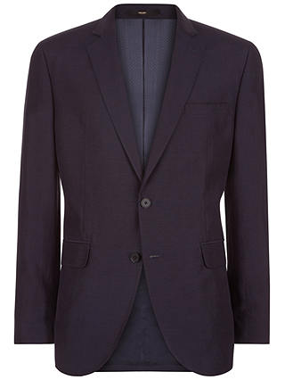 Jaeger Silk Linen Regular Fit Suit Jacket, Navy