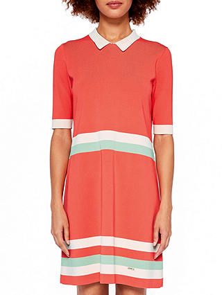 Ted Baker Origami Colour-Block Dress, Coral/Multi