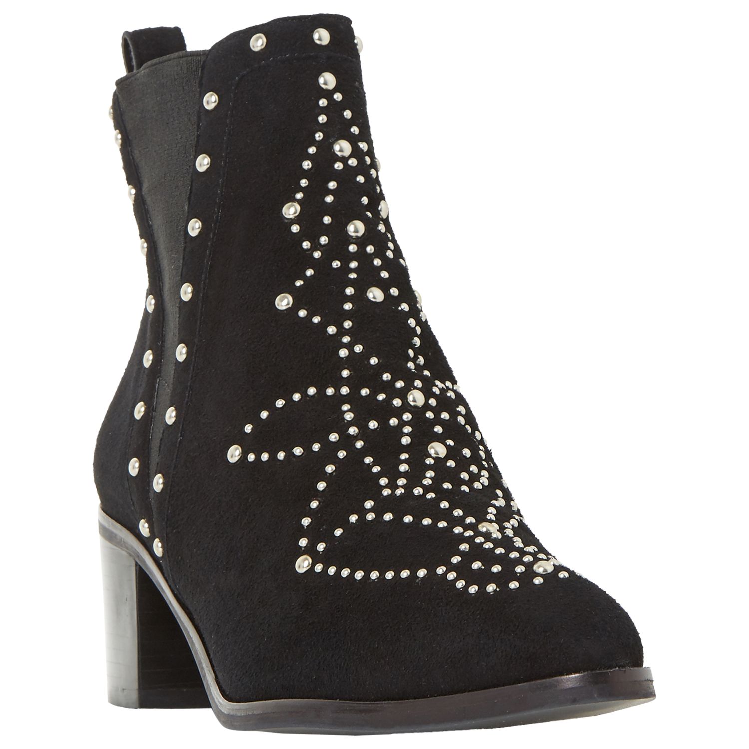 Dune Octal Block Heeled Embellished Ankle Boots, Black