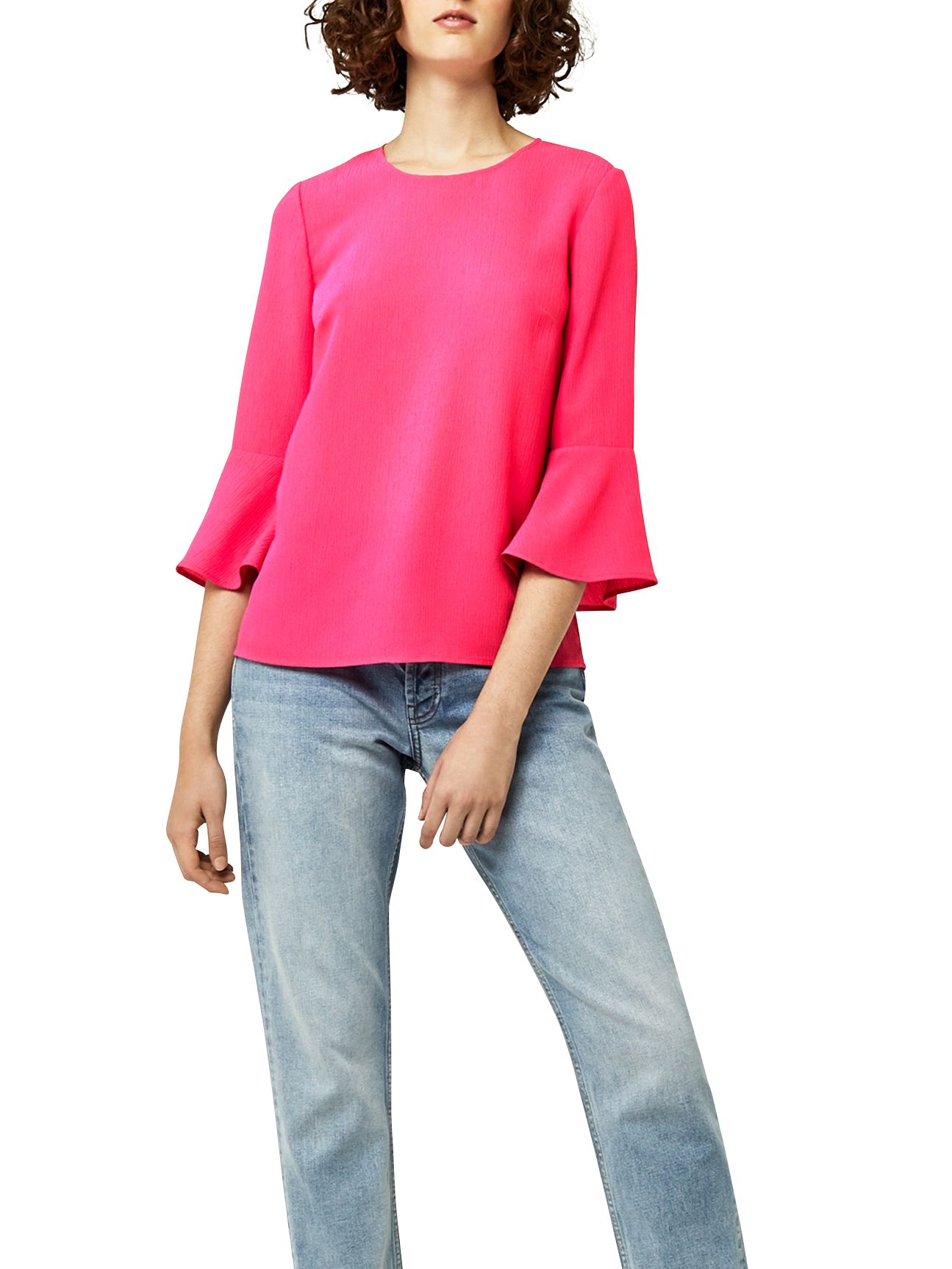Warehouse Fluted Sleeve Crinkle Top