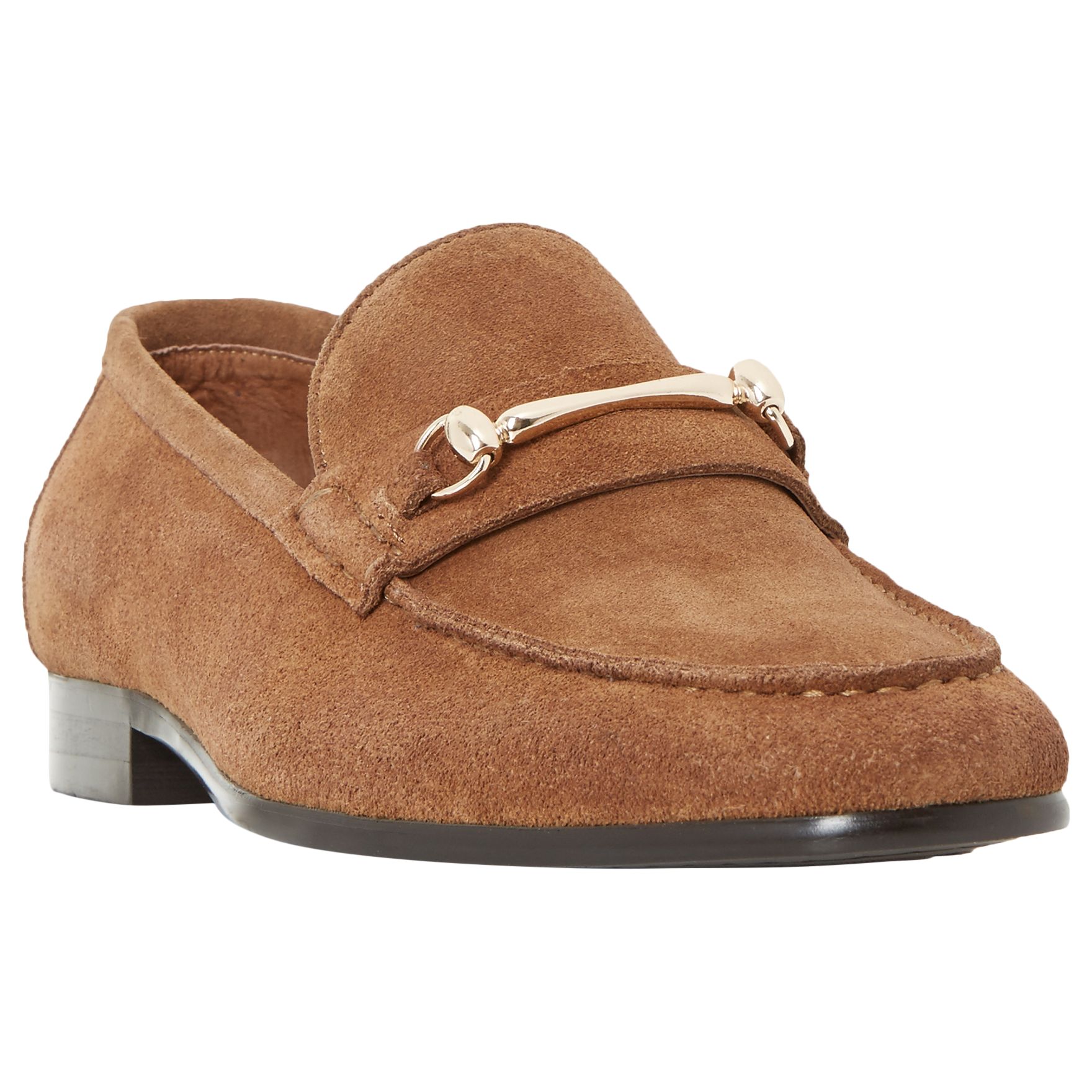 Dune Pinnochio Classic Snaffle Suede Loafers, Tan