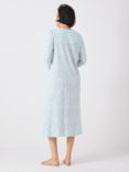 John Lewis Frieda Print Long Sleeve Nightdress, White/Blue