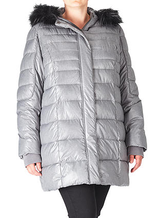 ADIA Quilted Faux Fur Hooded Coat, Grey