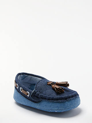 John Lewis & Partners Baby Chambray Loafers, Blue