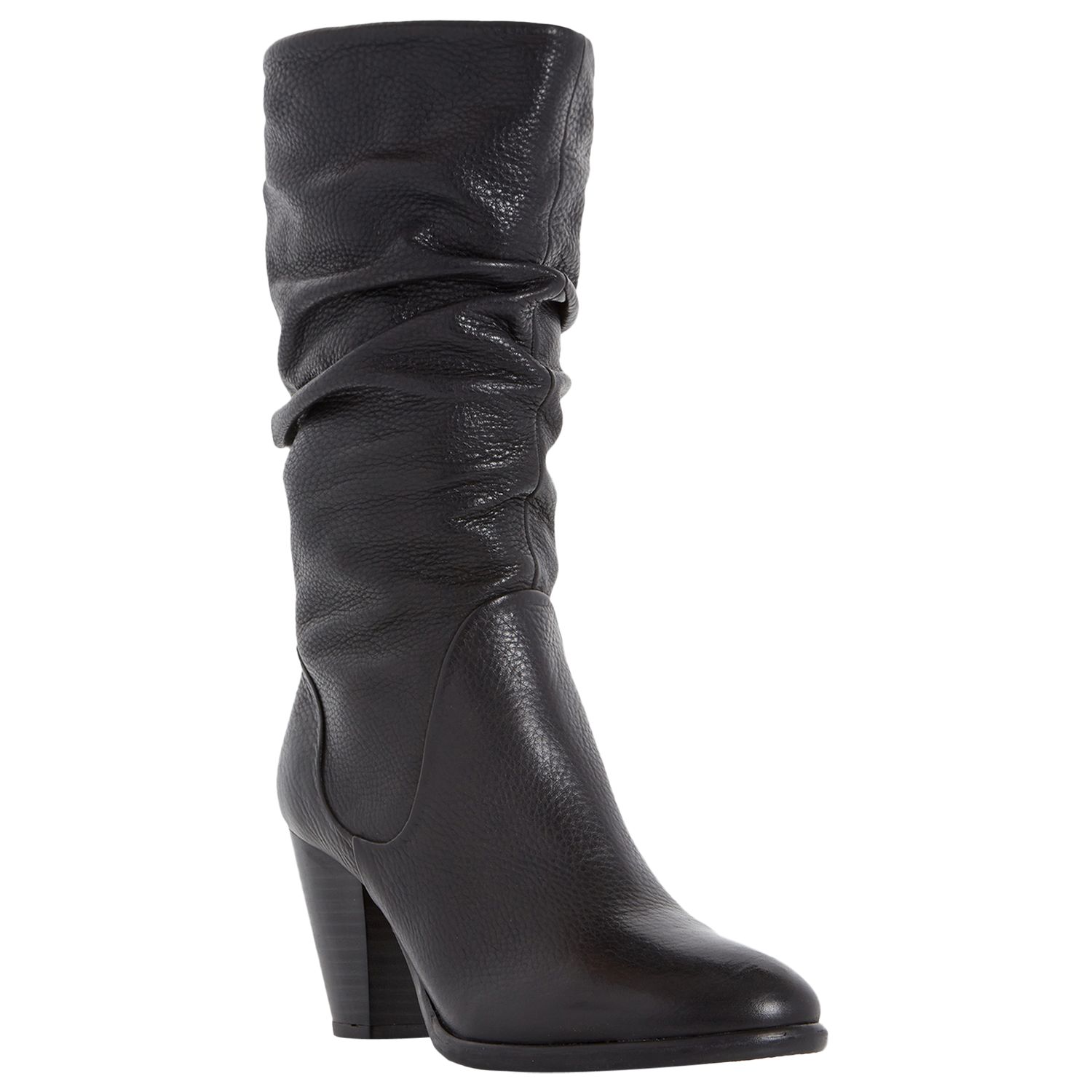 Dune Rossy Slouch Calf Boots, Black