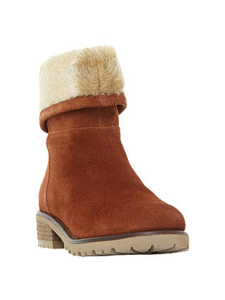 Steve Madden Driller Faux Fur Cuff Ankle Boots, Tan Suede