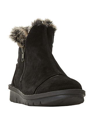 Dune Ponti Faux Fur Lined Ankle Boots