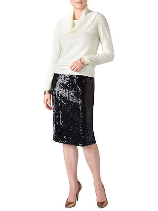 Pure Collection Sequin Skirt, Black