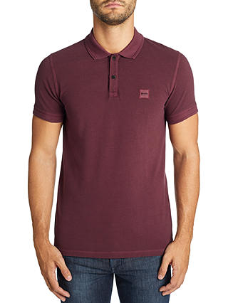 BOSS Prime Short Sleeve Polo Shirt, Open Red