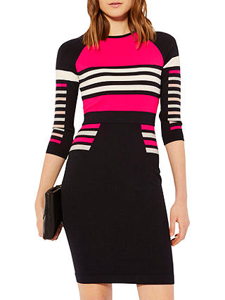 Karen Millen Stripe Block Knit Jumper Dress, Multi