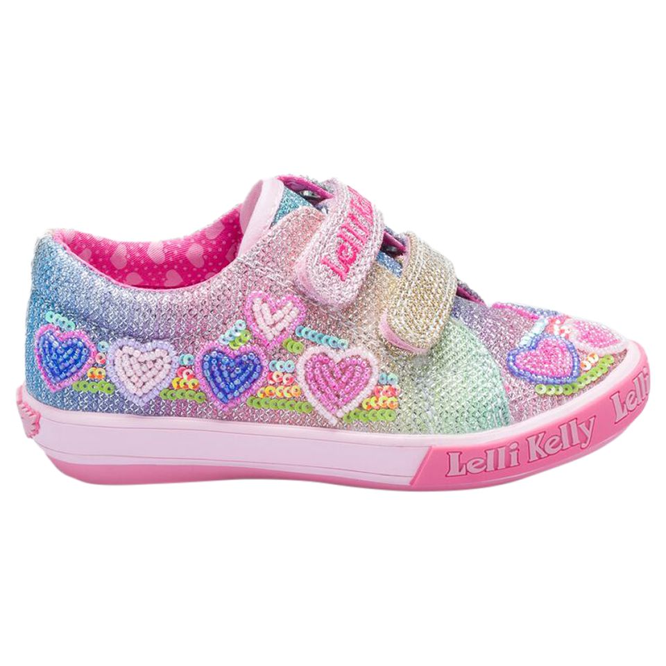 Lelli Kelly Children's Rainbow Hearts Shoes, Multi