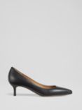 L.K.Bennett Audrey Leather Pointed Toe Court Shoes, Black Leather