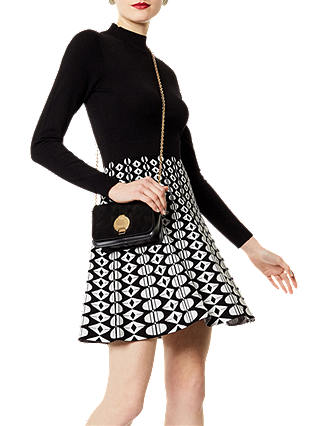 Karen Millen Graphic Knit Dress, Black/White