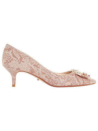 Dune Beaumonte Jewelled Court Shoes, Rose Gold