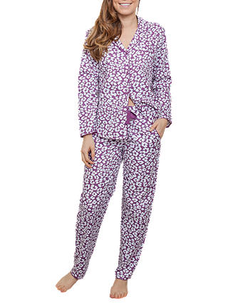 Cyberjammies Fiona Animal Print Pyjama Set, Purple/Multi