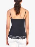 Jigsaw Lace Trim Modal Vest, Navy