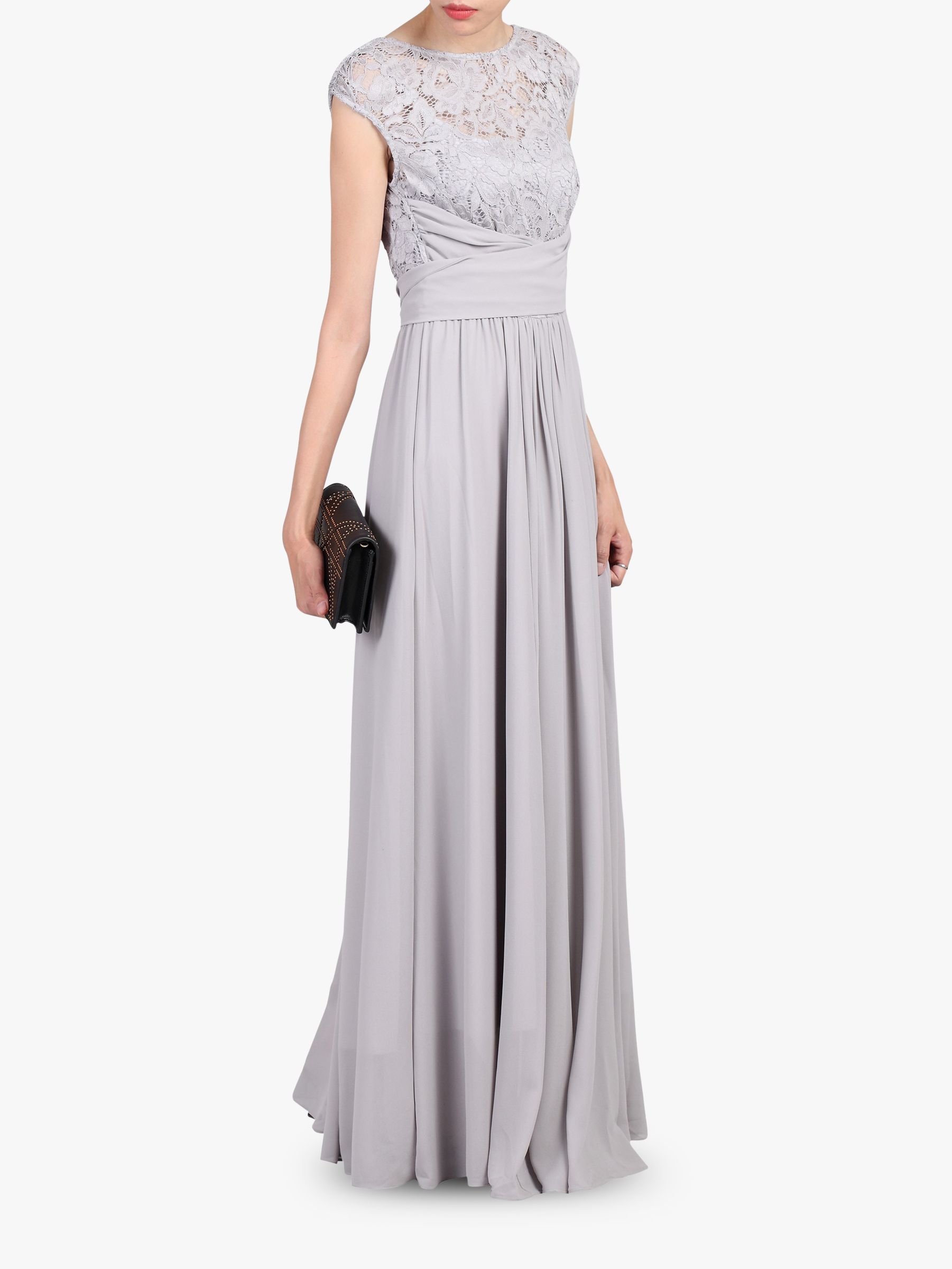 grey pleated maxi dress