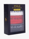 Polo Ralph Lauren Stretch Cotton Trunks, Pack of 3, Blue/Red/White