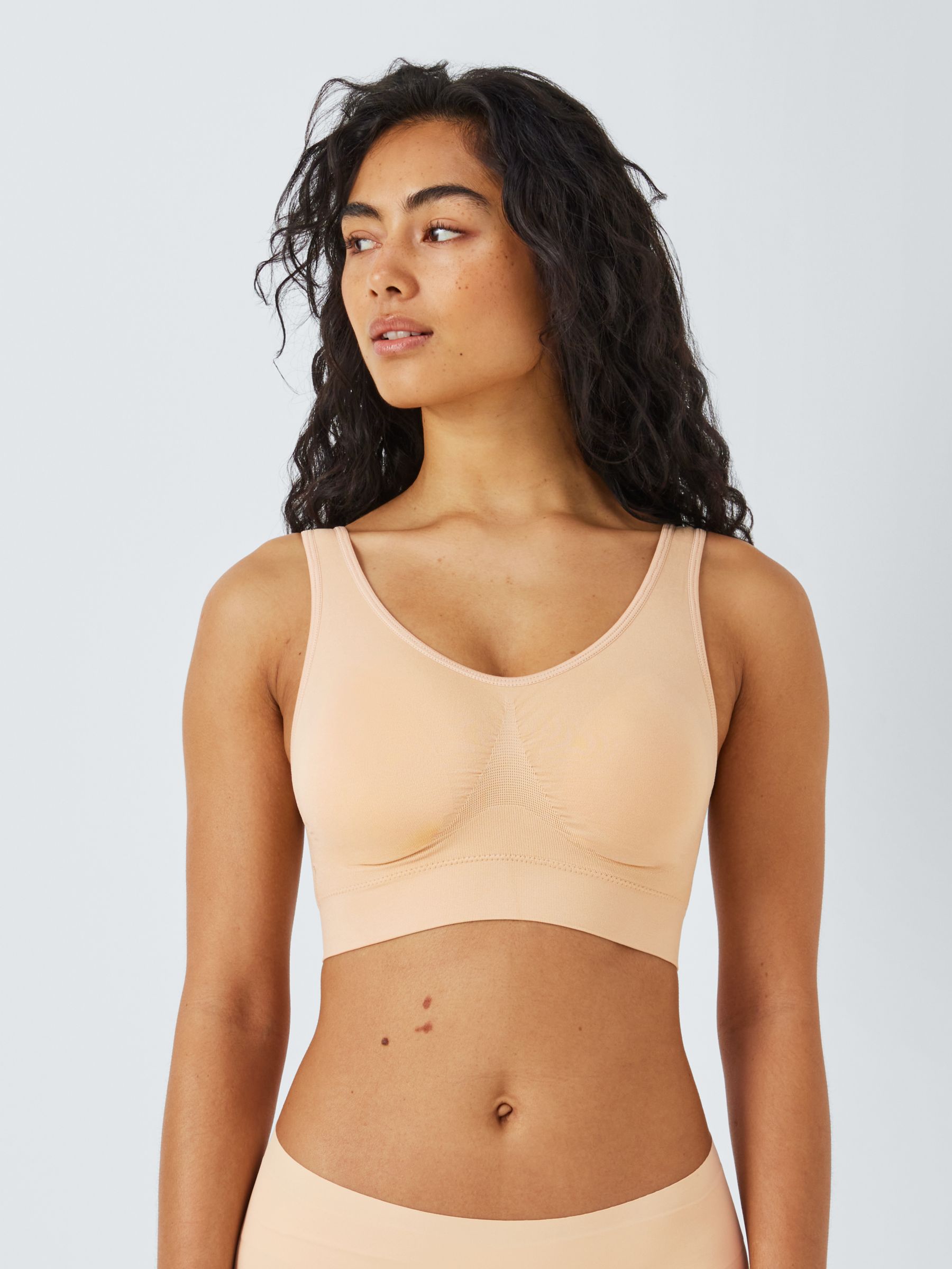 Lyric Seam free Crop Top With Removable Pads, 8/10 - 20/22, Nude - Bras