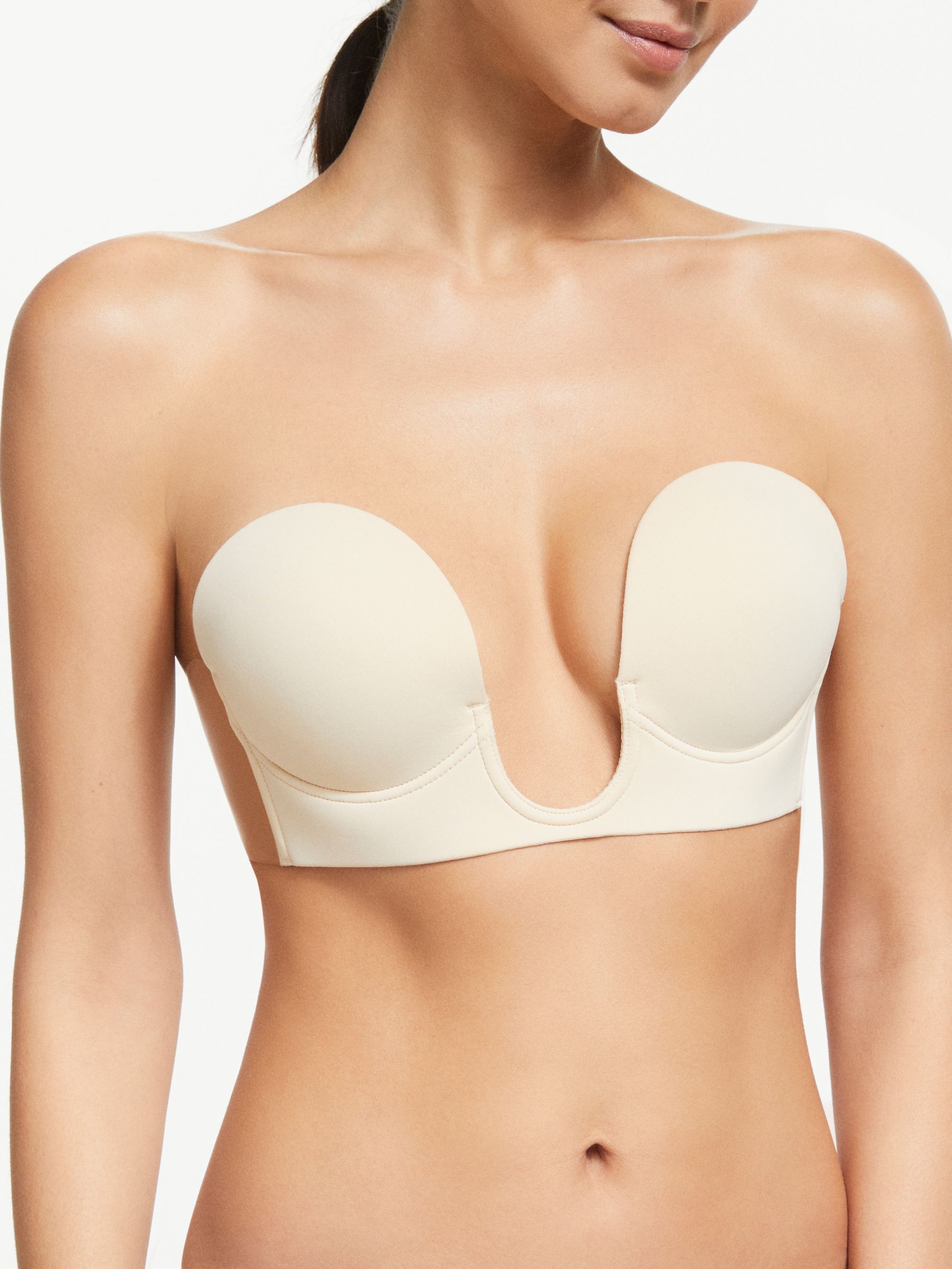 John Lewis U-Plunge Stick-On Bra, Almond