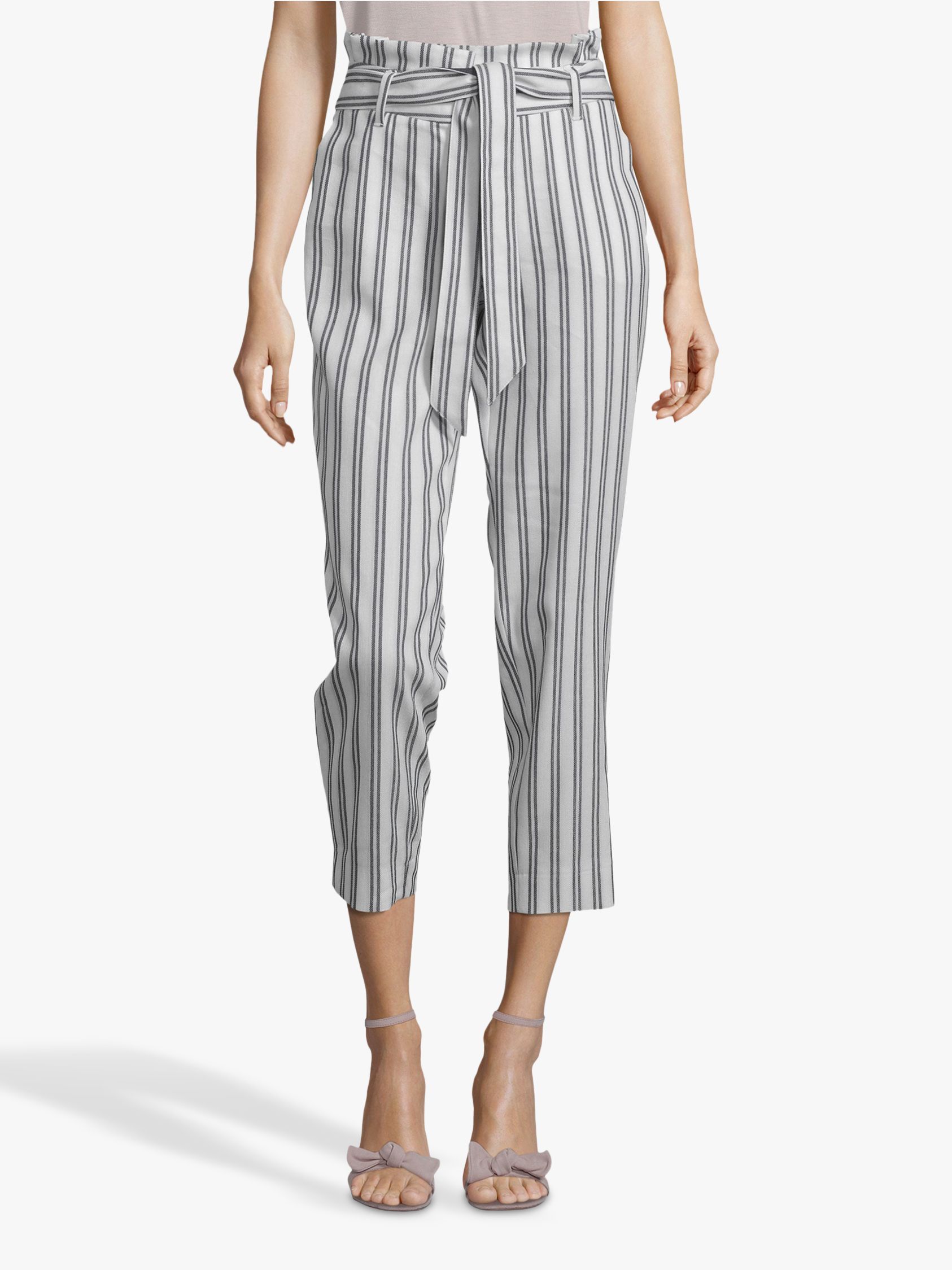 blue white striped trousers