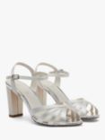 Rainbow Club Blake Block Heel Sandals, Ivory Satin, Ivory Satin