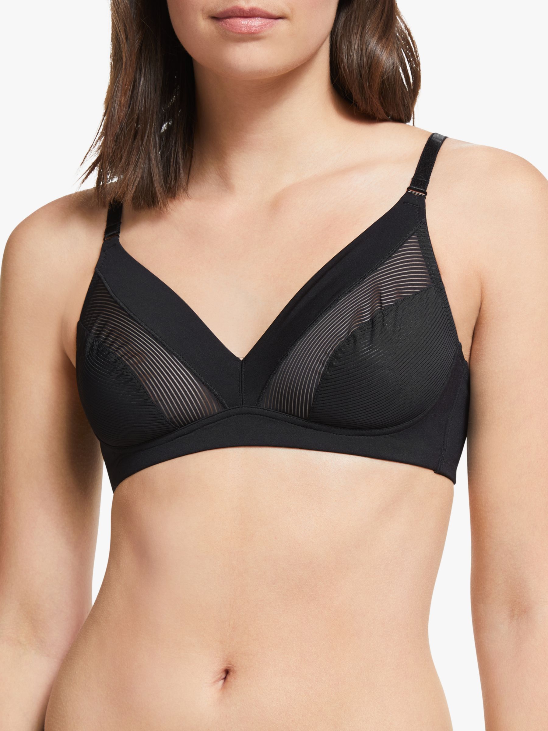 John Lewis 28A Gentle Support Andrea Non Padded Organic Cotton Bra Black  RRP £26
