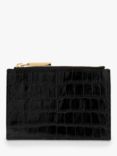 Whistles Shiny Embossed Croc Coin Purse, Black