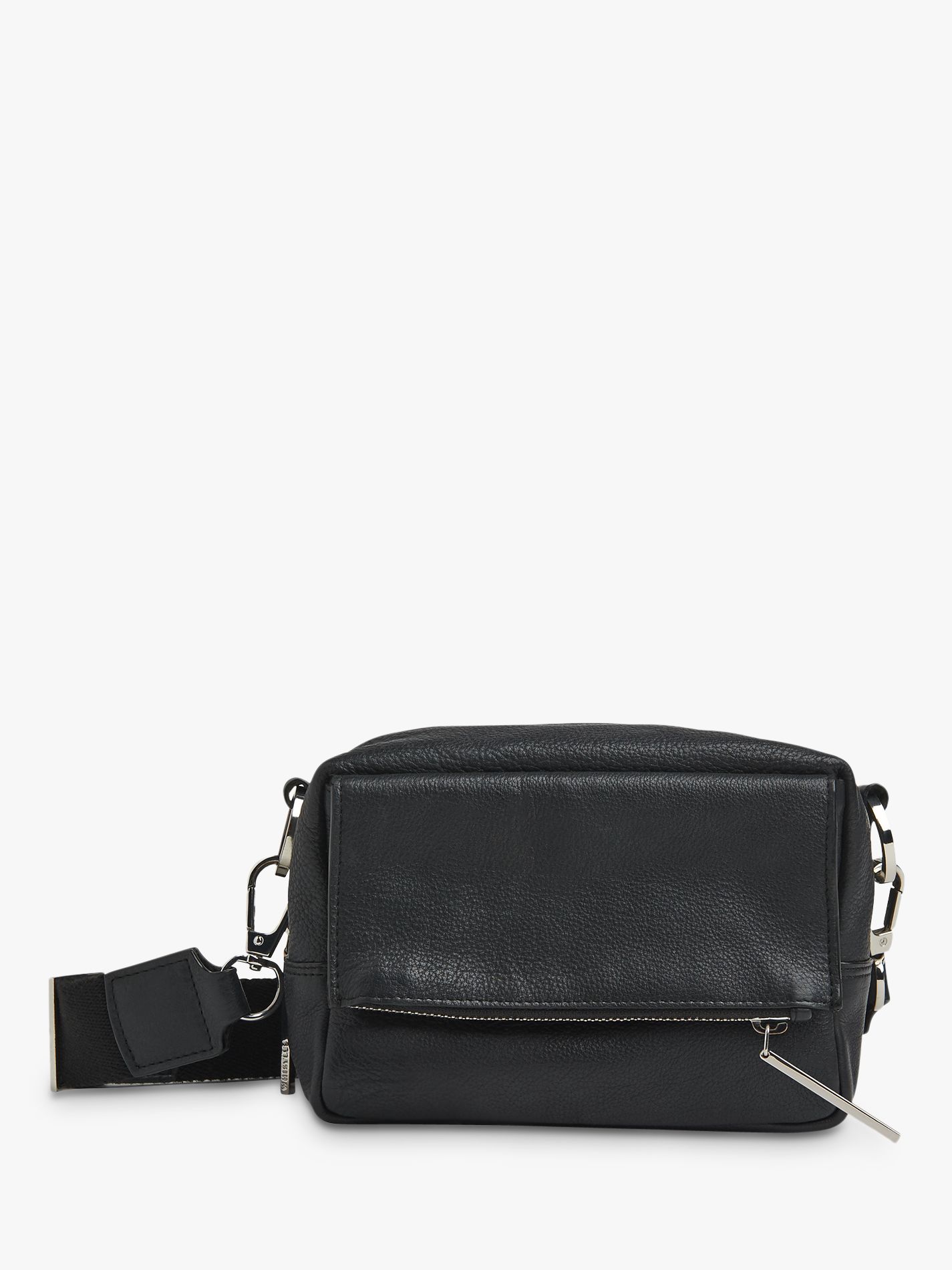 Black Small Leather Cross-Body Bag