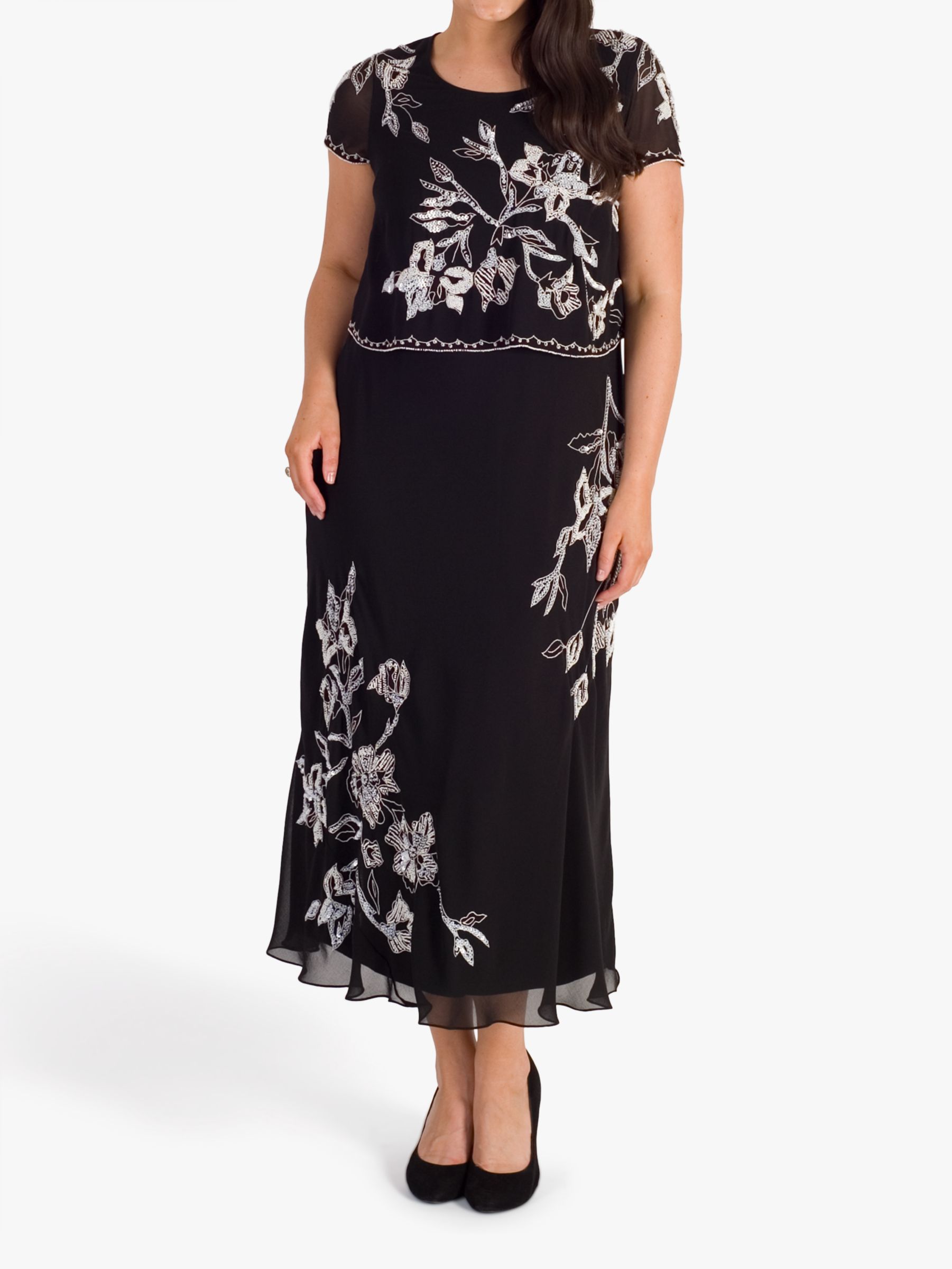chesca Lily Bead Embroidered Layered Dress, at John Lewis & Partners