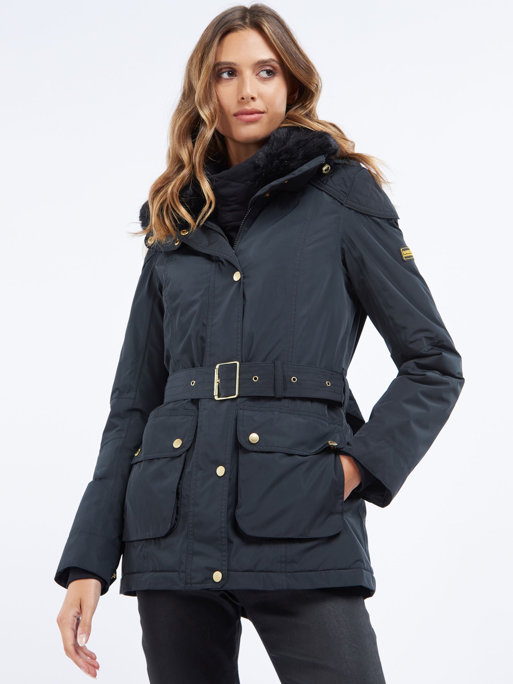 belted barbour jacket womens