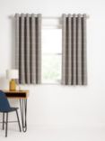 John Lewis Woven Check Pair Lined Eyelet Curtains