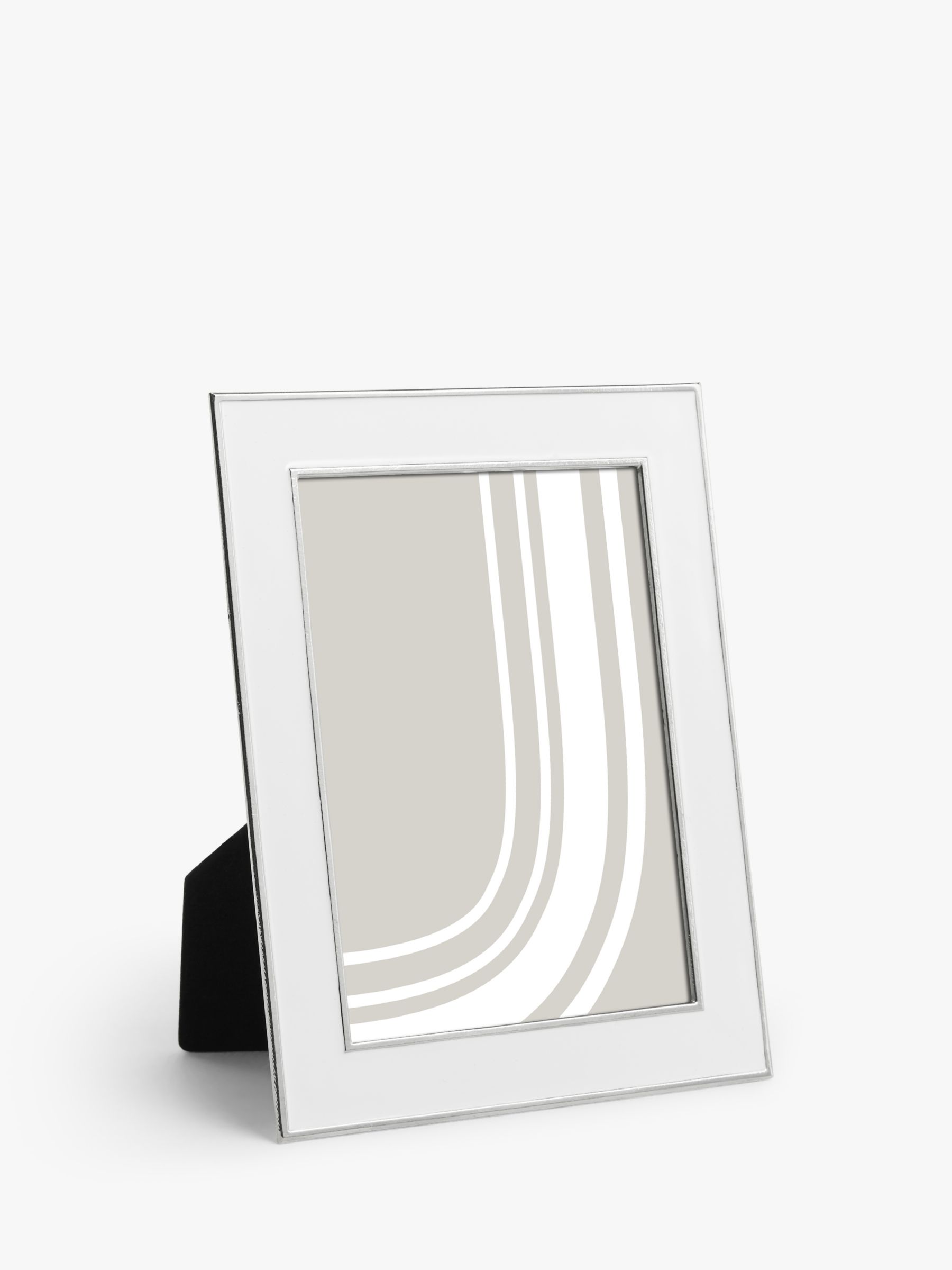 John Lewis Enamel & Metallic Edge Photo Frame, White/Silver, 6 x 8