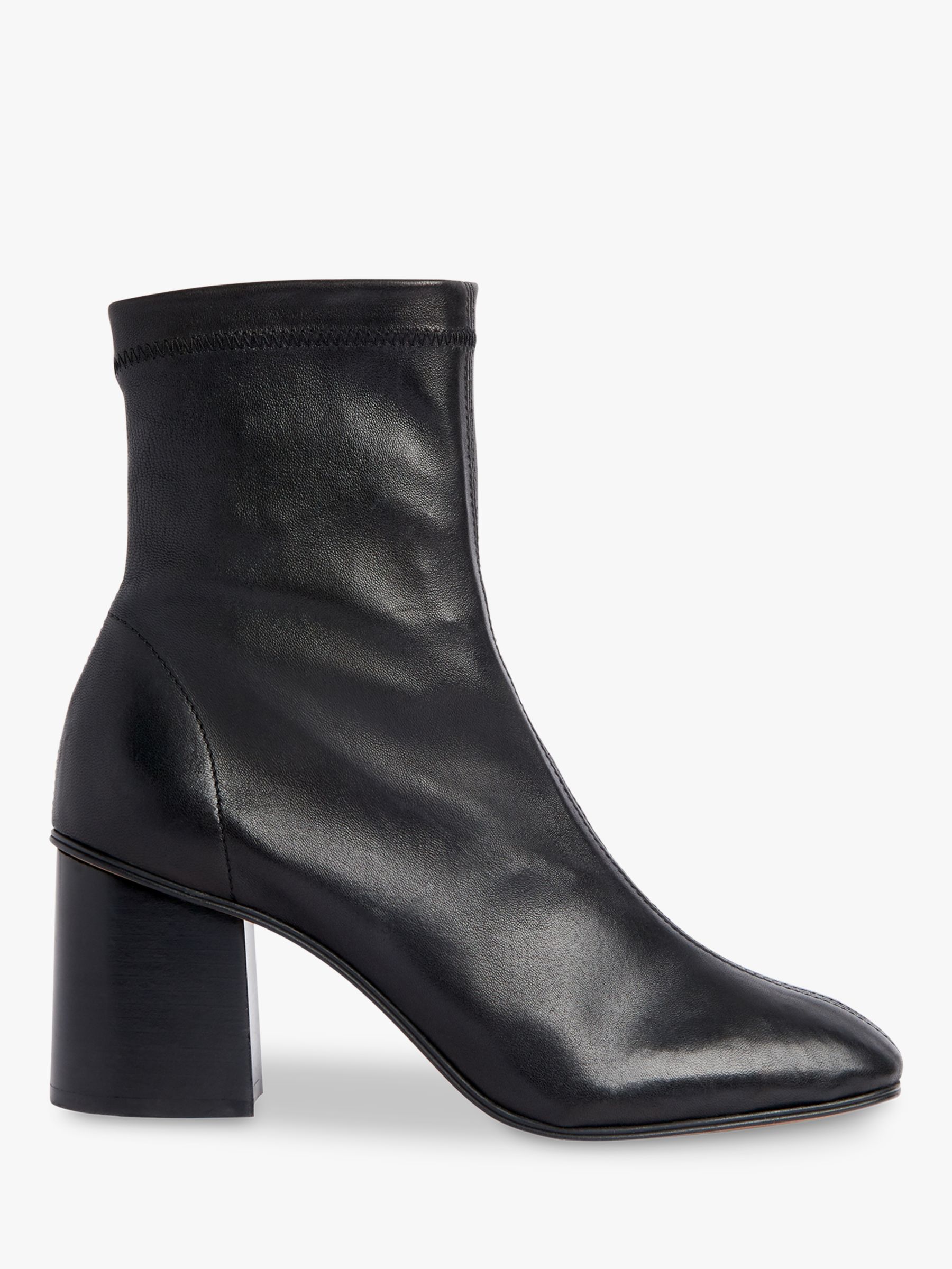 black leather sock boots